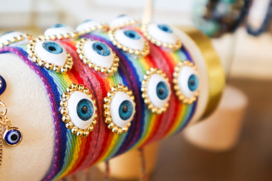 Pulsera de Ojo turco tejida