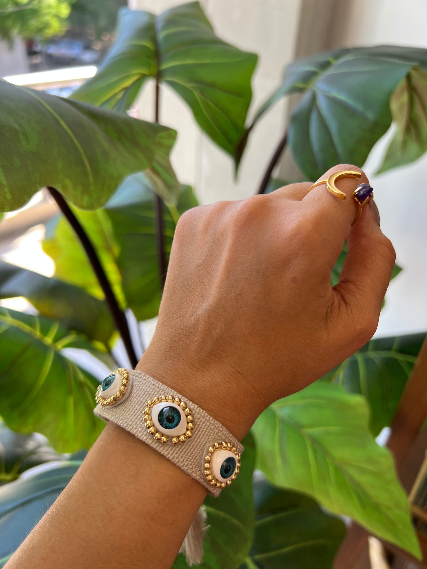 Pulsera de Ojo turco tejida