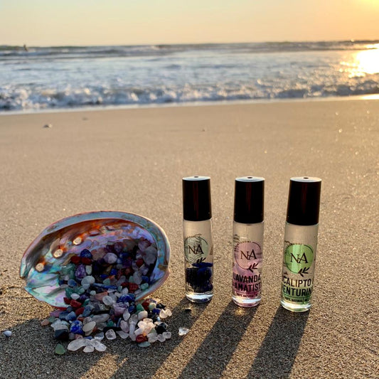 Roll on-aceite esencial + cuarzo